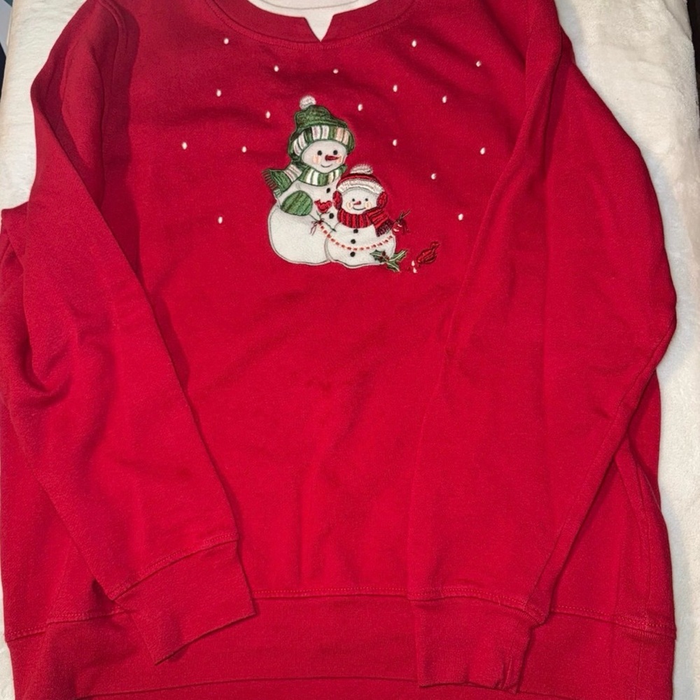 Liberty Lane size large vintage Christmas sweatshirt with snowmen.